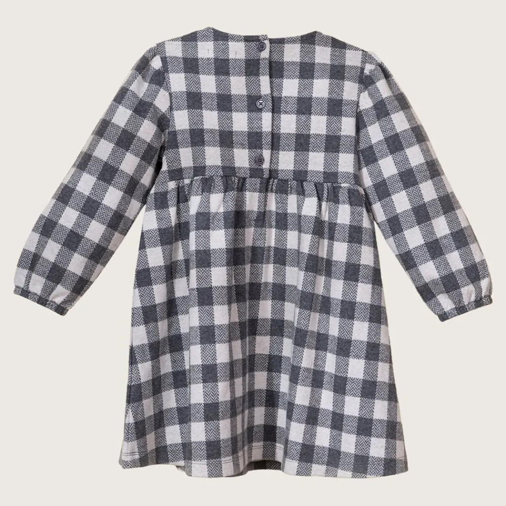 rise little earthling Knit Plaid Dress 9-12m Anthracite Gingham Sale