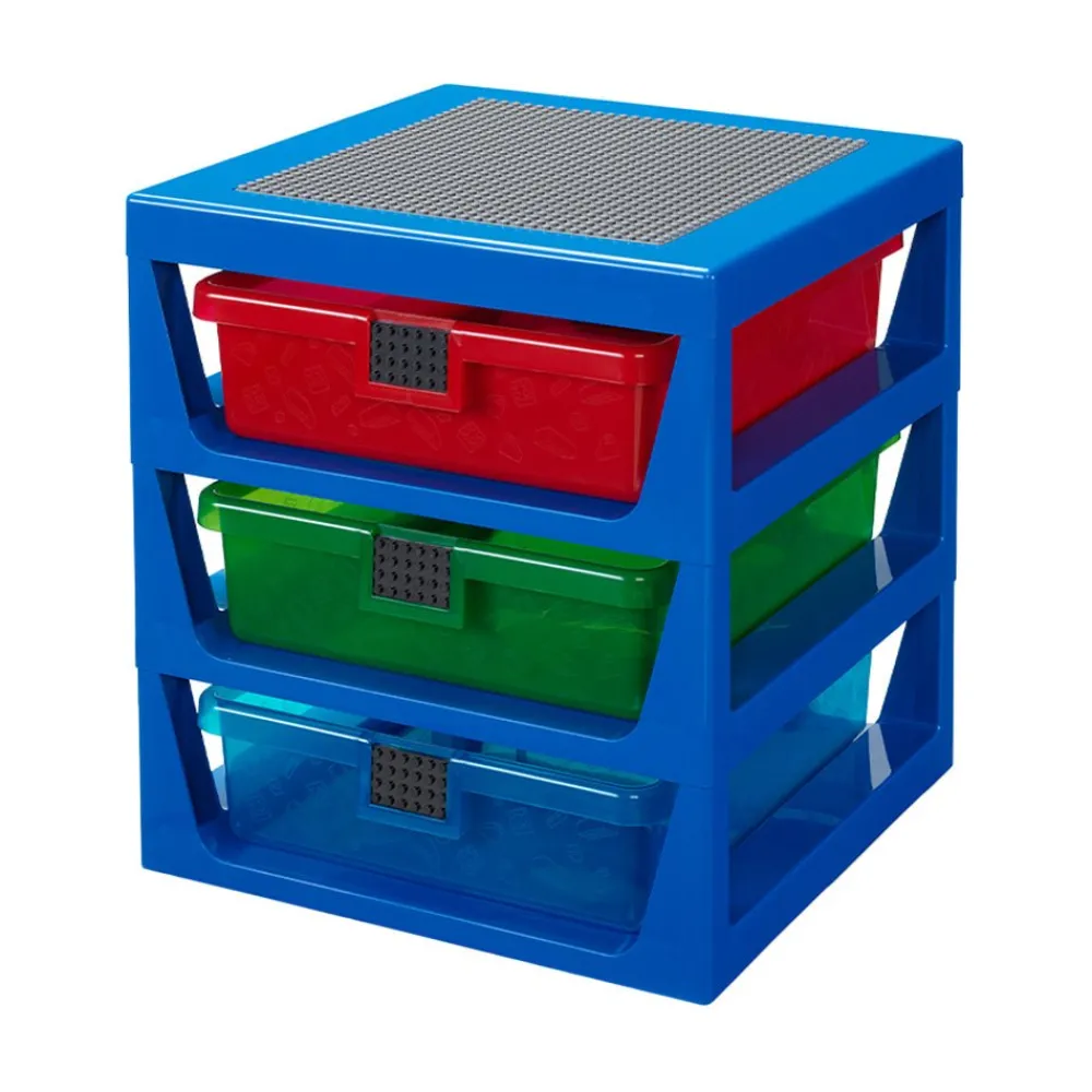 Kroeger Inc. LEGO - 3 DRAWER RACK TRANSPARENT BLUE Discount