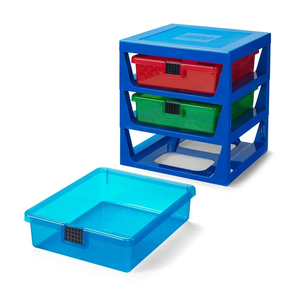 Kroeger Inc. LEGO - 3 DRAWER RACK TRANSPARENT BLUE Discount