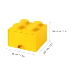 Kroeger Inc. LEGO - 4 Knobs Brick 1 Drawer Bright Yellow Best