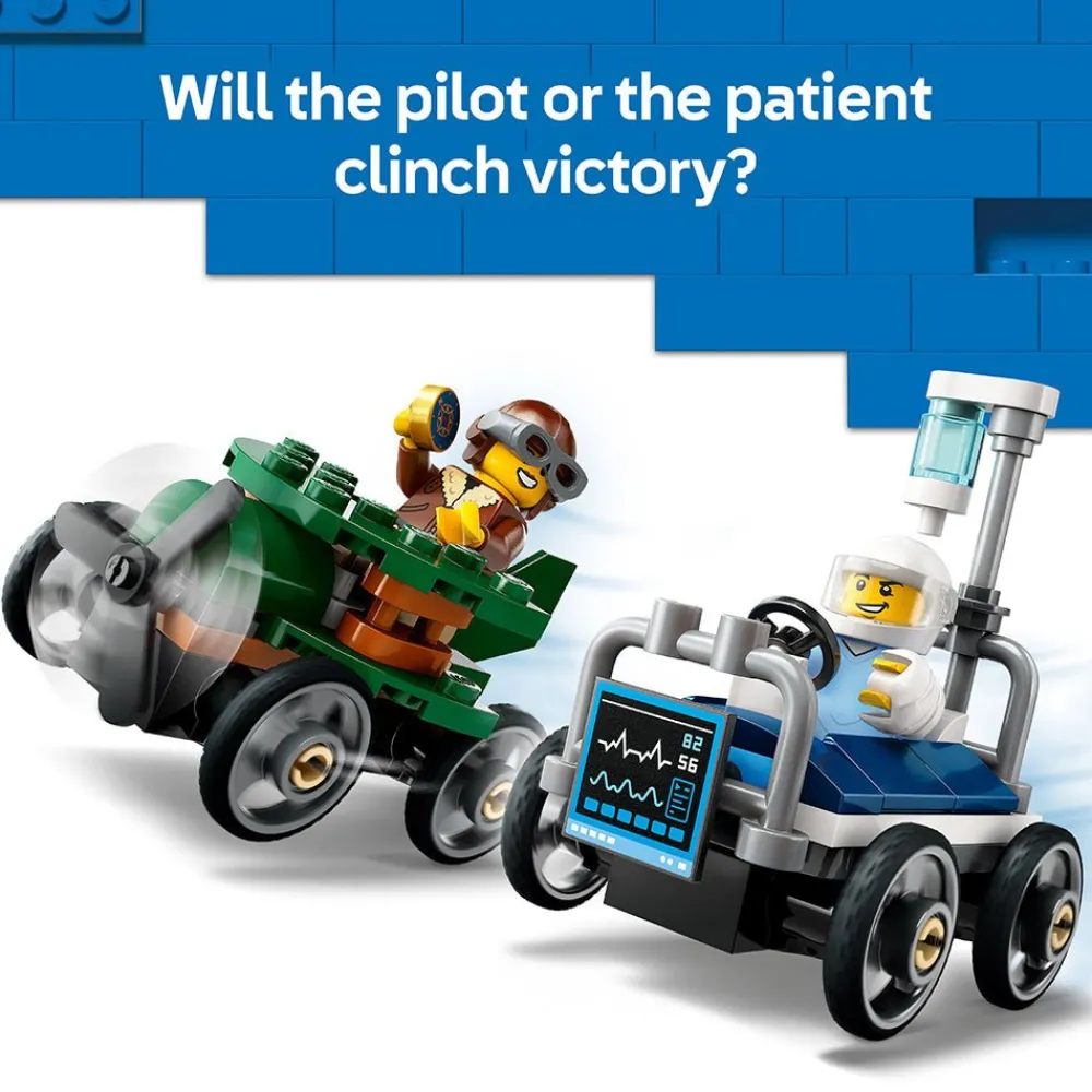 LEGO ® City Airplane vs. Hospital Bed Race Car 60459 Online