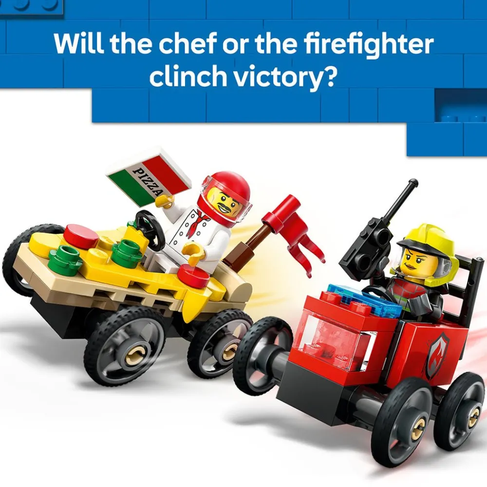 LEGO ® City Pizza vs. Fire Truck Race Car Pack 60458 Hot