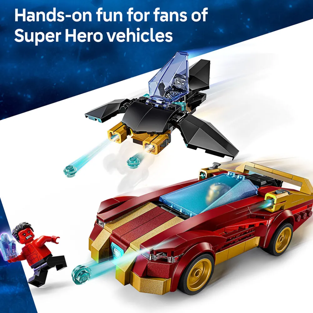 LEGO ® Iron Man Car & Black Panther vs. Red Hulk 76310 Sale