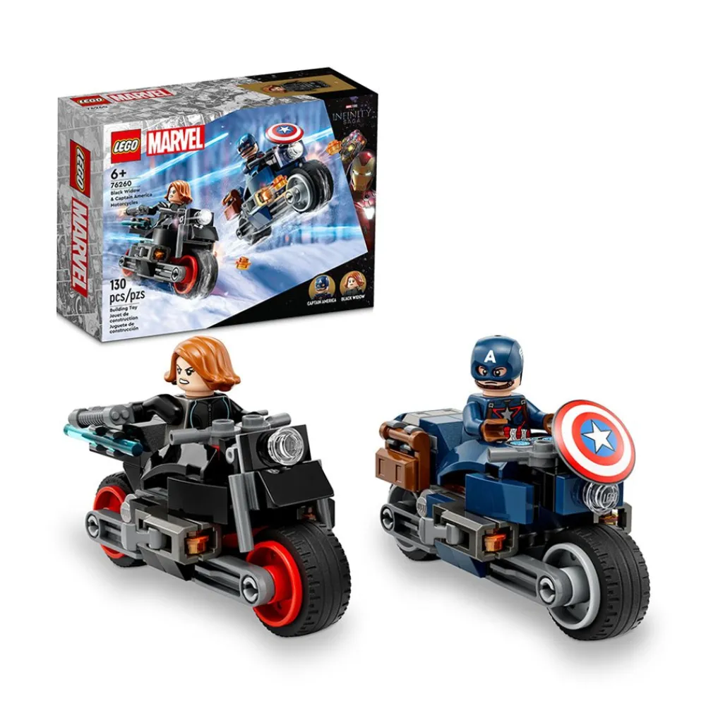 LEGO ® Marvel Black Widow & Captain America Motorcycles 76260 (130 Pieces) Clearance