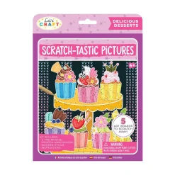 Bright Stripes Let's Craft Scratch-Tastic Pictures Assorted New