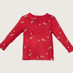 rise little earthling Long-Sleeve Tee Haute Red 9-12m Clearance