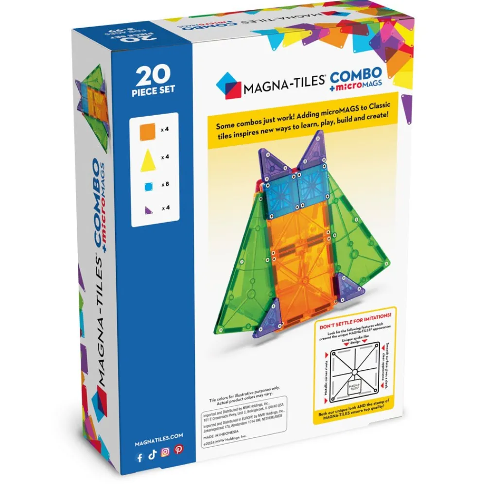 Magna-Tiles ® Combo 20-Piece Magnetic Construction Set, The ORIGINAL Magnetic Building Brand Fashion