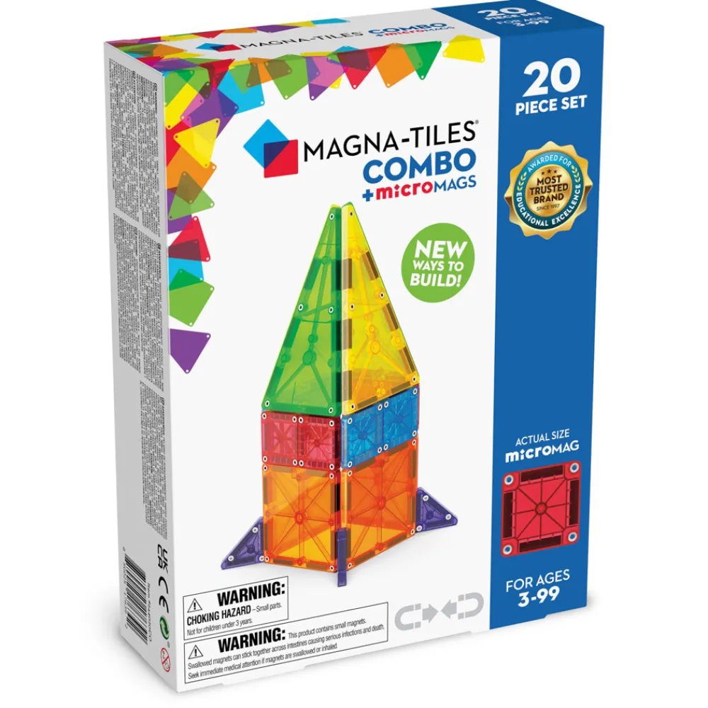 Magna-Tiles ® Combo 20-Piece Magnetic Construction Set, The ORIGINAL Magnetic Building Brand Fashion