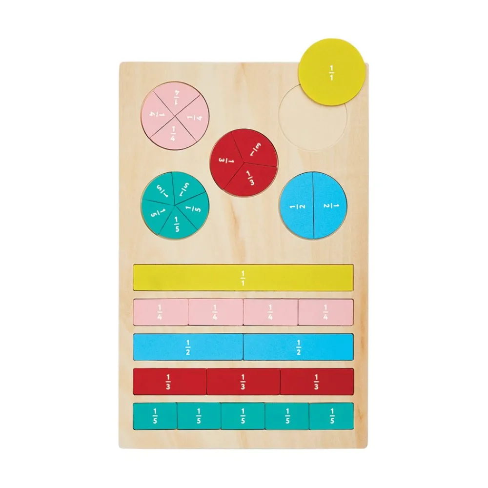 Made By Mastermind Toys Mastermind Toys Wooden Fraction Math Board Clearance