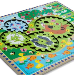 Melissa and Doug Melissa & Doug Animal Chase I-Spy Wooden Gear Puzzle Outlet