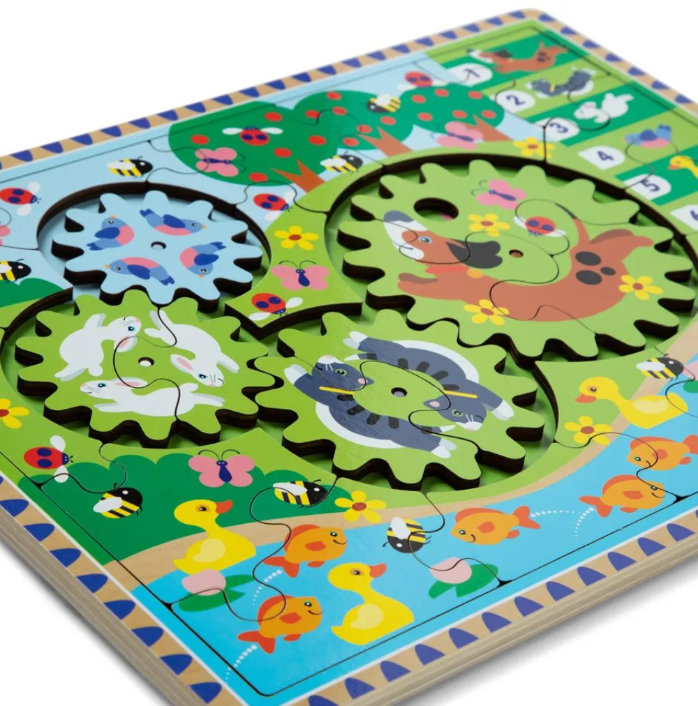 Melissa and Doug Melissa & Doug Animal Chase I-Spy Wooden Gear Puzzle Outlet