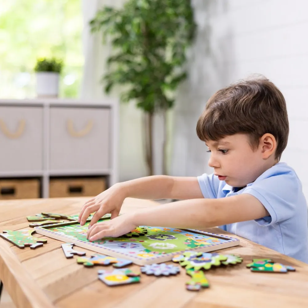 Melissa and Doug Melissa & Doug Animal Chase I-Spy Wooden Gear Puzzle Outlet