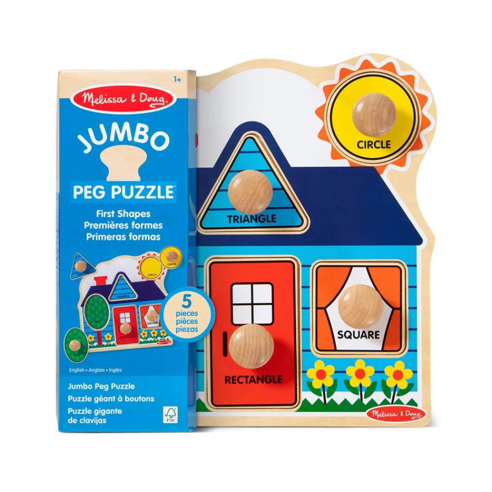 Melissa and Doug Melissa & Doug First Shapes Jumbo Knob wooden Puzzle - 5 Pieces Hot