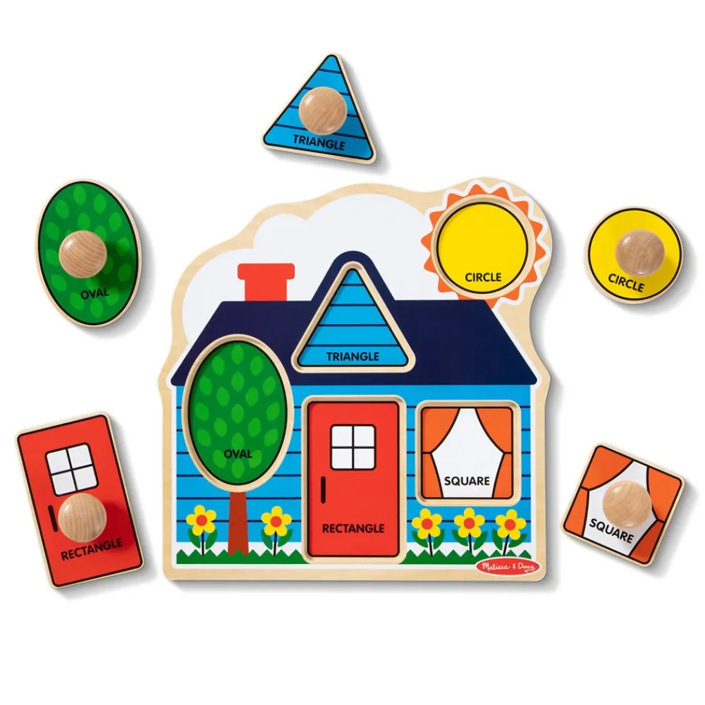 Melissa and Doug Melissa & Doug First Shapes Jumbo Knob wooden Puzzle - 5 Pieces Hot