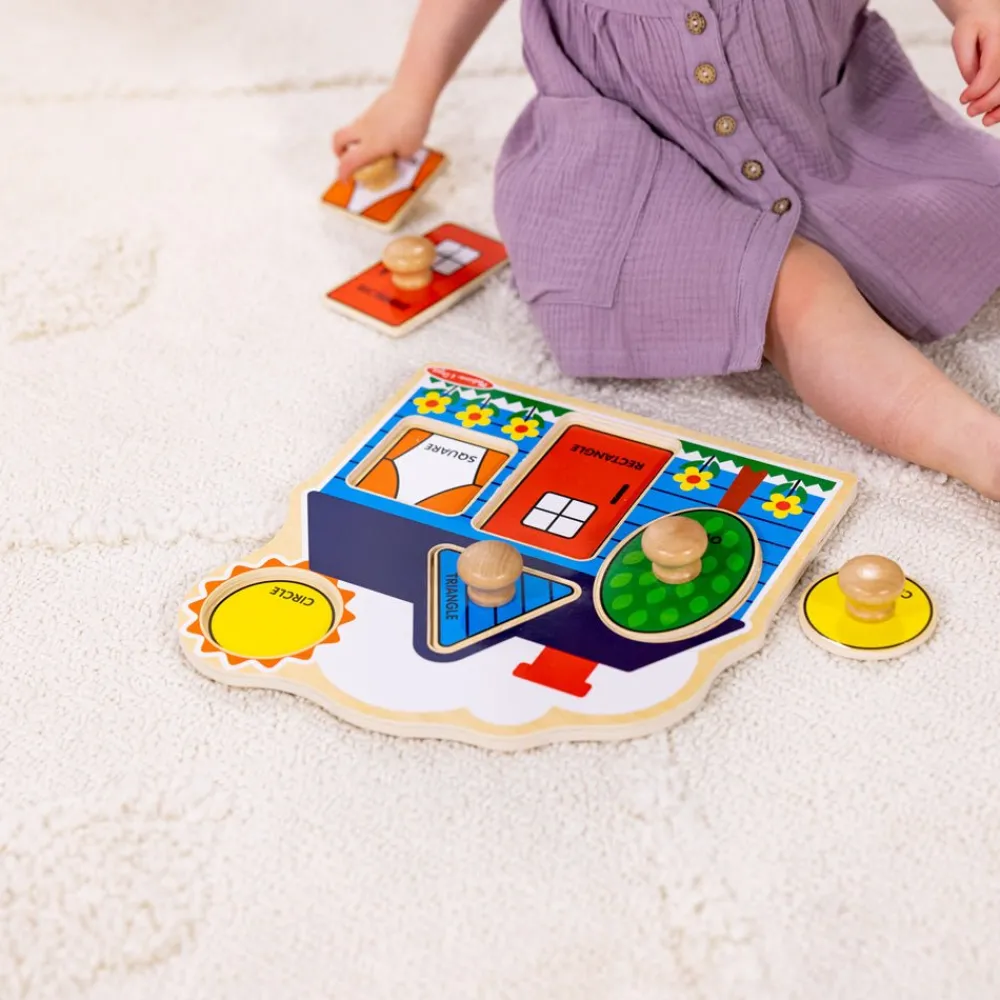 Melissa and Doug Melissa & Doug First Shapes Jumbo Knob wooden Puzzle - 5 Pieces Hot