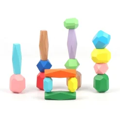MI Toys International Ltd MMTB Stacking Wooden Rocks - 30 Piece Set Fashion
