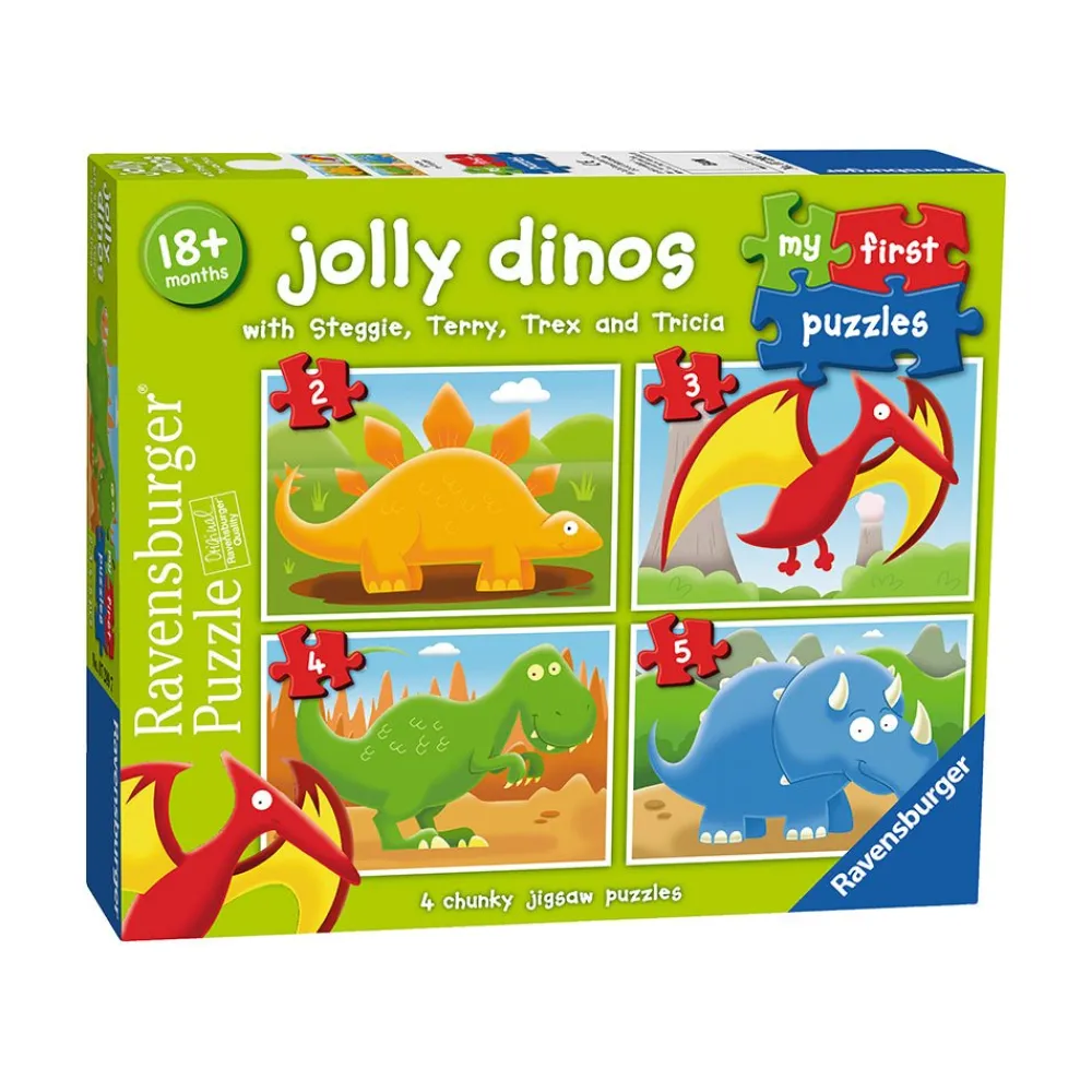 Ravensburger USA, Inc. My First Puzzles Jolly Dinos 2-5pc Puzzles New