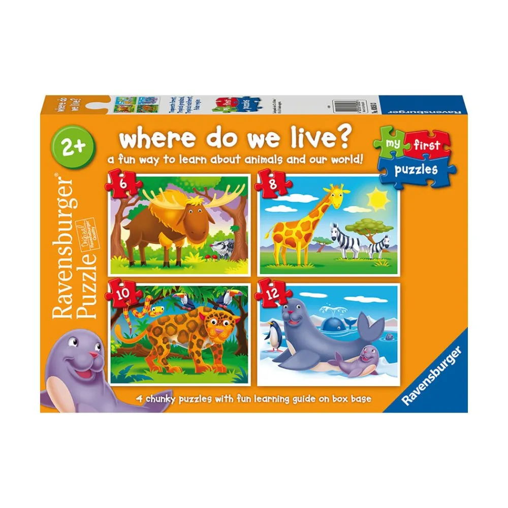 Ravensburger USA, Inc. My First Puzzles Where Do We Live 6-12pc Puzzles Fashion