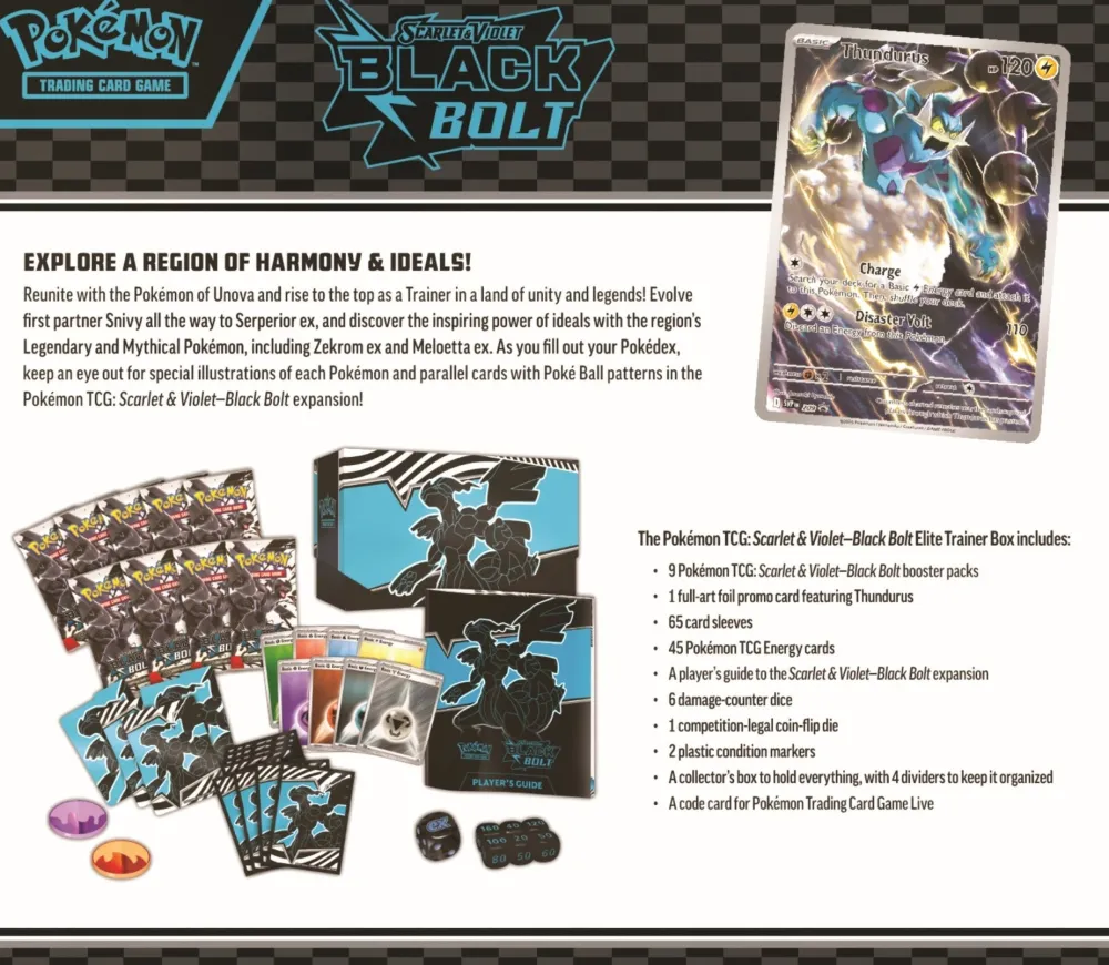 Grosnor Distribution Ajax Inc. Pokemon TCG: Scarlet & Violet Black Bolt Elite Discount