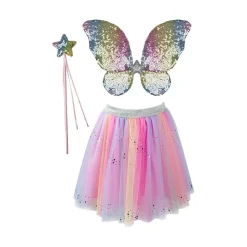 Creative Education Of Can. Rainbow Sequins Skirt with Wings & Wand Size 4-6 Outlet
