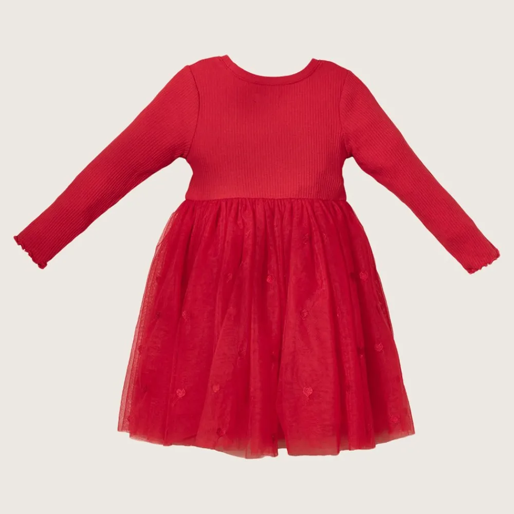 rise little earthling Rib Tutu Dress Red 9-12m Online