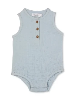 rise little earthling Balloon Romper Light Blue Fashion