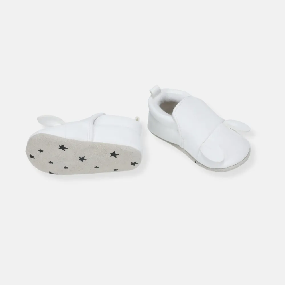 rise little earthling Bear Slide Ons Antique White 0-3 New