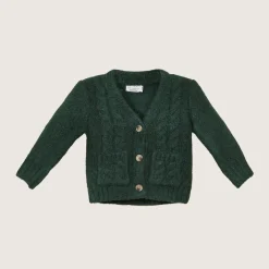 rise little earthling Cozy Cardigan Dark Green Discount