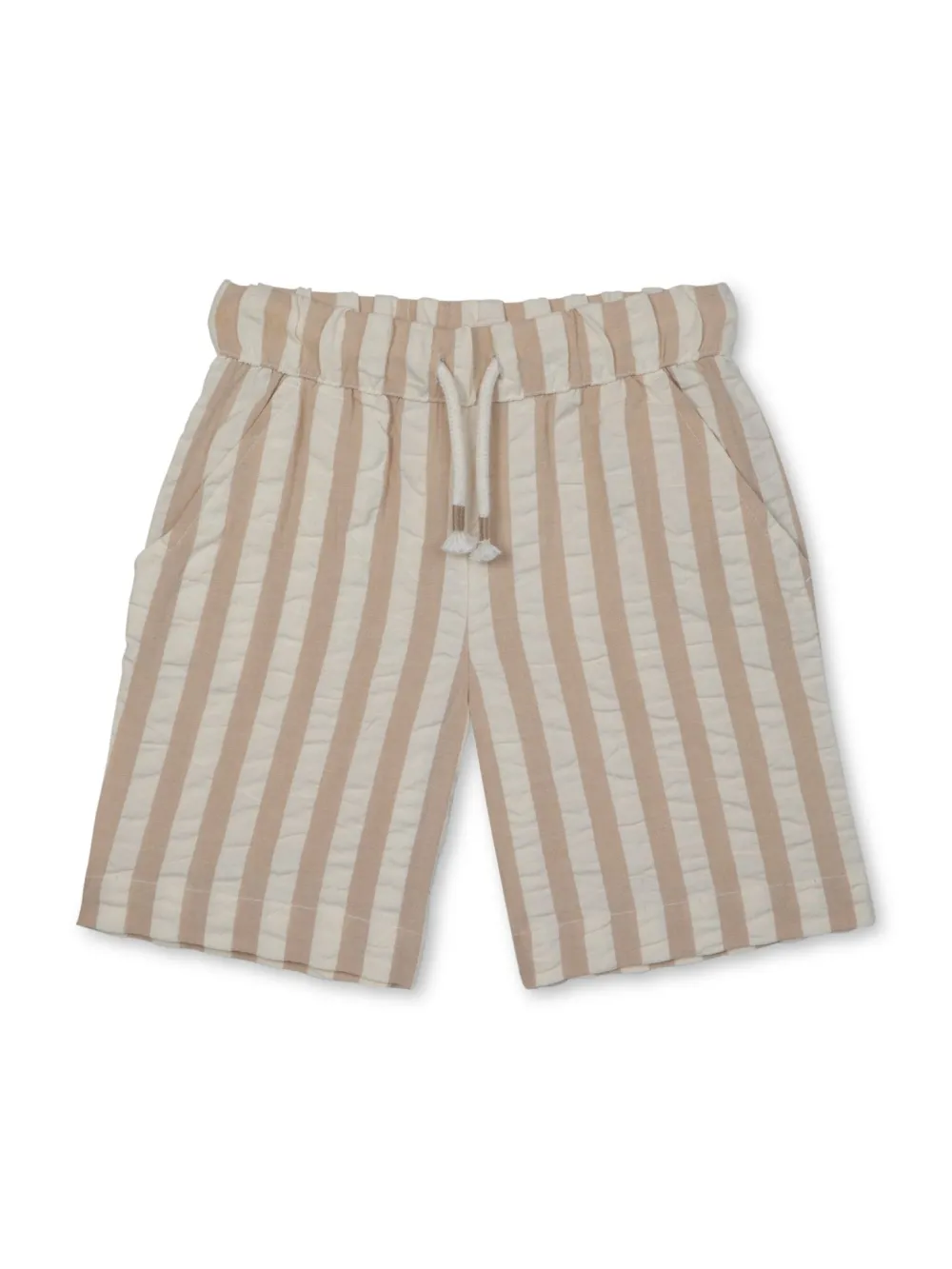 rise little earthling Elastic Waist Shorts Tan Stripe Outlet