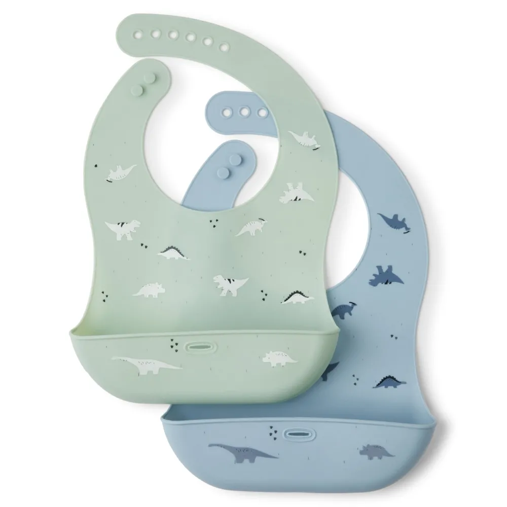 rise little earthling 2-Pack Silicone Bib Hot