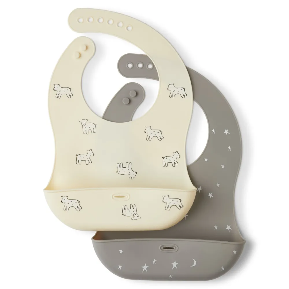 rise little earthling 2-Pack Silicone Bib Hot