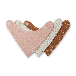 rise little earthling 3-Pack Gauze Bib Blossom Fashion