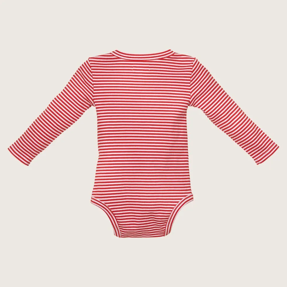 rise little earthling 2-Piece Rib Set Red Stripe Online