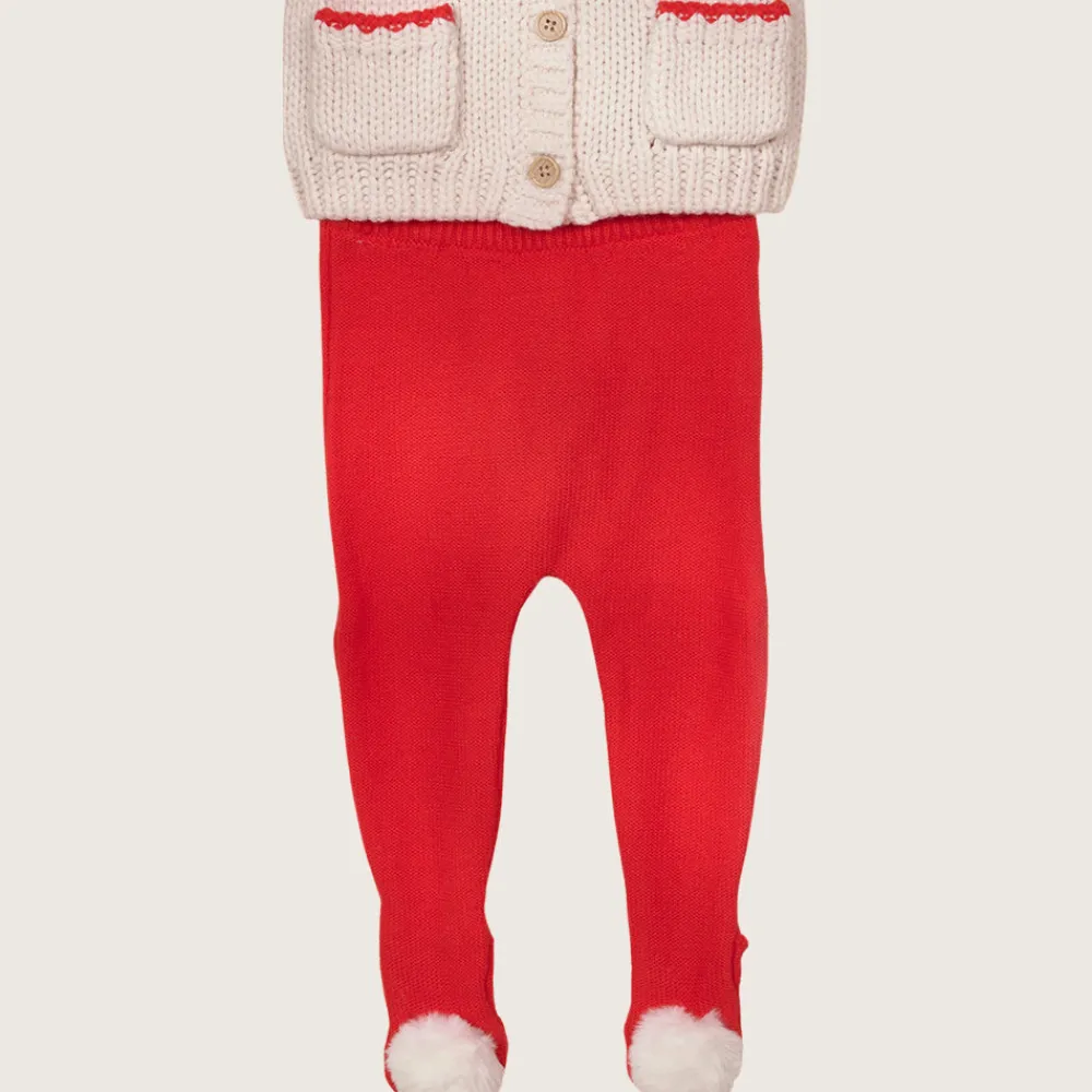 rise little earthling 2-Piece Cardigan & Legging Set Red Discount