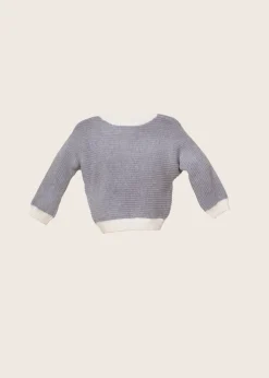 rise little earthling Rib Knit Sweater Grey Discount