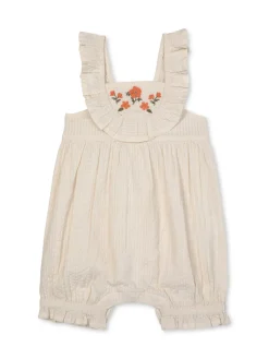 rise little earthling Ruffled Strap Romper Cream Sale