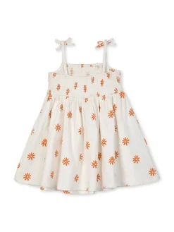 rise little earthling Smocked Dress White Online