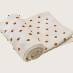 rise little earthling Textured Stitch Blanket White Outlet