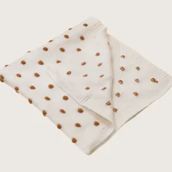 rise little earthling Textured Stitch Blanket White Outlet