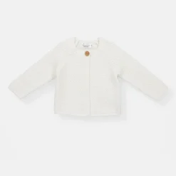 NY BRAND STUDIO INC Rise Little Earthling Texture Knit Cardigan Antique White Best