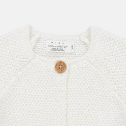 NY BRAND STUDIO INC Rise Little Earthling Texture Knit Cardigan Antique White Best