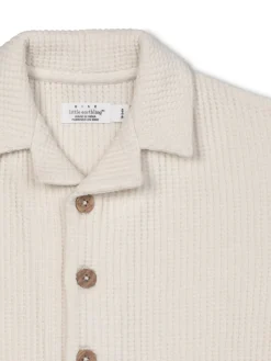 rise little earthling Waffle Collar Shirt Cream Outlet