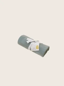 rise little earthling Waffle Knit Blanket Green Fashion