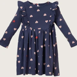 rise little earthling Ruffle LS Dress Pink 9-12m Clearance