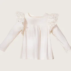 rise little earthling Ruffle Shoulder Tee Black 9-12m Best