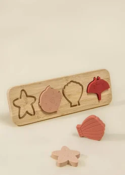 Shenzhen Wo Silicone Tech Co.,Ltd Silicone Puzzle on Wooden Plate - Ocean Clearance