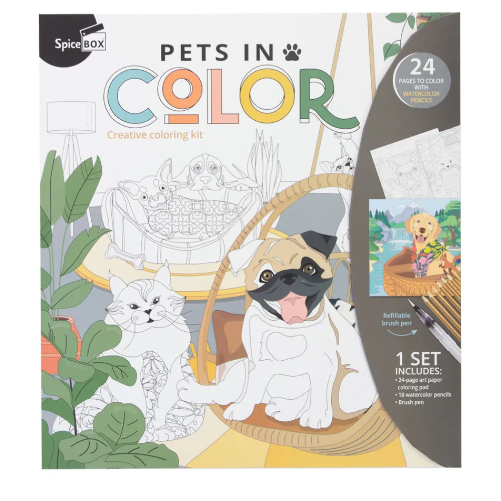 SpiceBox Colouring Kit: Pets in Color New