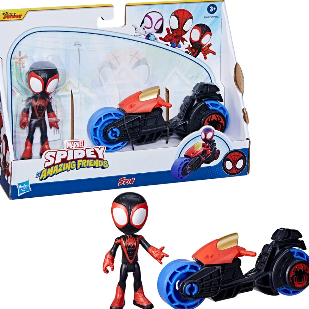 Imports Dragon Inc. Spidey & Friends Miles Morales & Motorcycle Hot