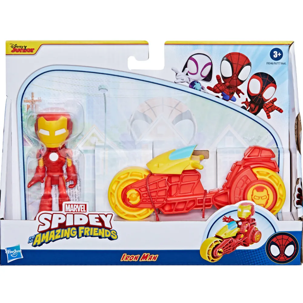 Imports Dragon Inc. Spidey & His Amazing Friends Iron Man & Motorcycle Hot