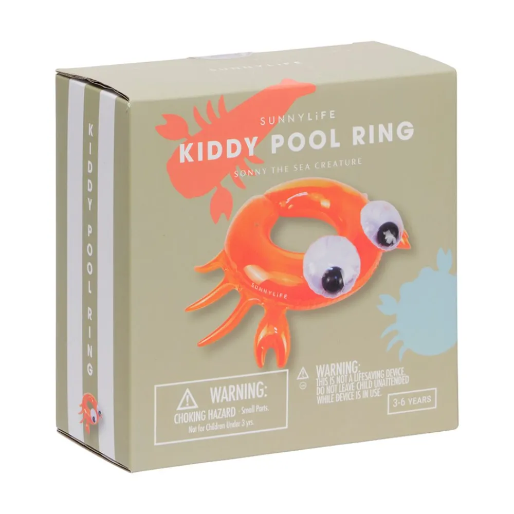 Sunnylife Kiddy Pool Ring Sonny the Sea Creature Neon Orange Best